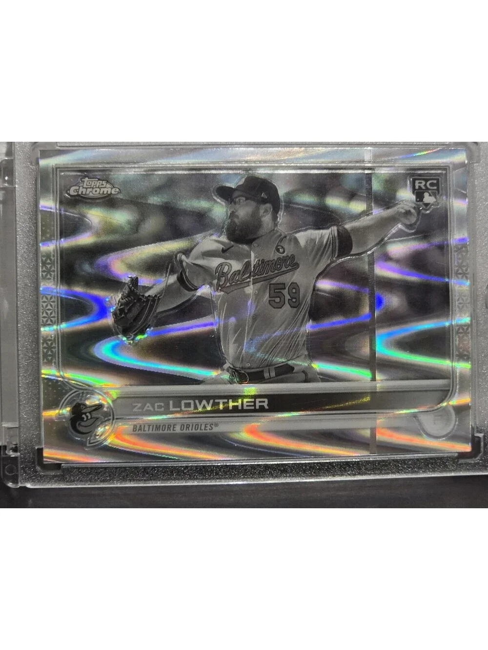 Error Card Zac Lowther Rookie Raywave Refractor 2022 Topps Chrom Black Line